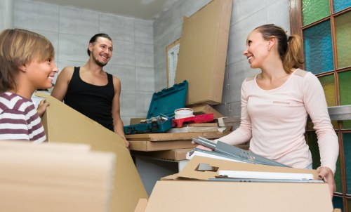 House removals in Sipson with a moving van and packed boxes