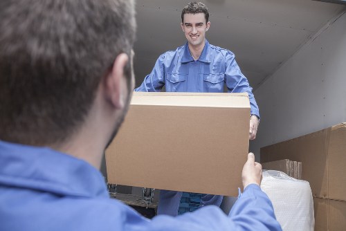 Secure long-term storage unit in Sipson with organized boxes and furniture