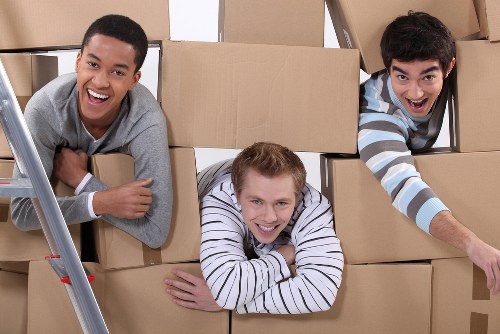 Team preparing computers and office items for a Sipson office move