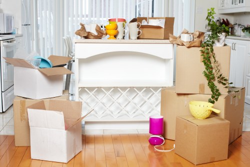 Organised office storage cabinets in Sipson workspace