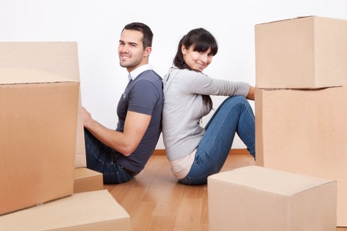 Efficiently packed self storage unit in Sipson with labeled boxes
